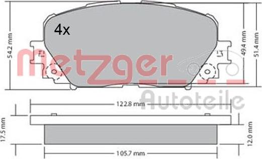 Metzger 1170639 - Əyləc altlığı dəsti, əyləc diski furqanavto.az