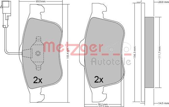 Metzger 1170636 - Əyləc altlığı dəsti, əyləc diski furqanavto.az