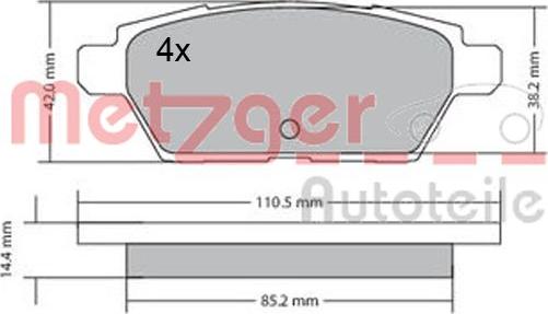 Metzger 1170637 - Əyləc altlığı dəsti, əyləc diski furqanavto.az