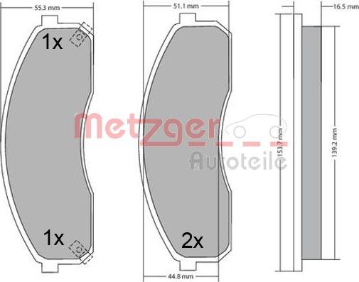 Metzger 1170670 - Əyləc altlığı dəsti, əyləc diski furqanavto.az