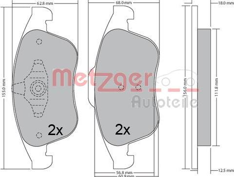 Metzger 1170672 - Əyləc altlığı dəsti, əyləc diski furqanavto.az