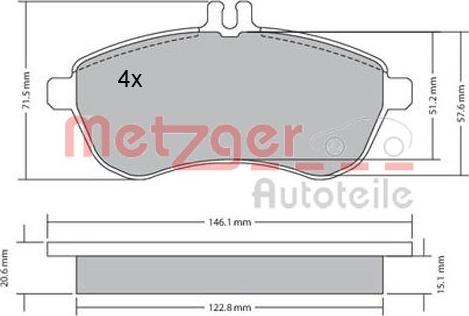 Metzger 1170046 - Əyləc altlığı dəsti, əyləc diski furqanavto.az