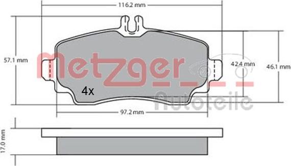 Metzger 1170041 - Əyləc altlığı dəsti, əyləc diski www.furqanavto.az