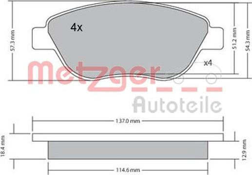 Metzger 1170048 - Əyləc altlığı dəsti, əyləc diski furqanavto.az