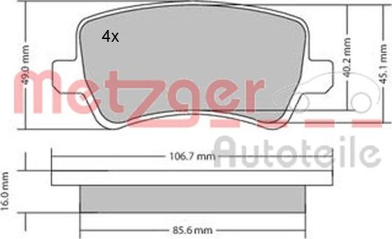 Metzger 1170056 - Əyləc altlığı dəsti, əyləc diski furqanavto.az