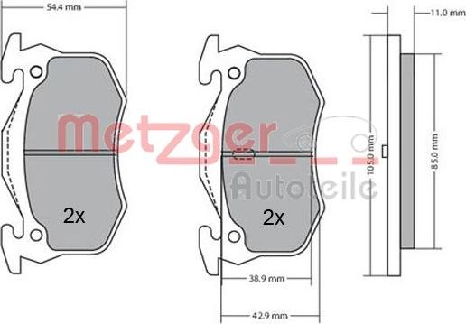 Metzger 1170050 - Əyləc altlığı dəsti, əyləc diski furqanavto.az