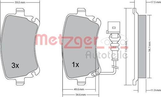 Metzger 1170051 - Əyləc altlığı dəsti, əyləc diski furqanavto.az