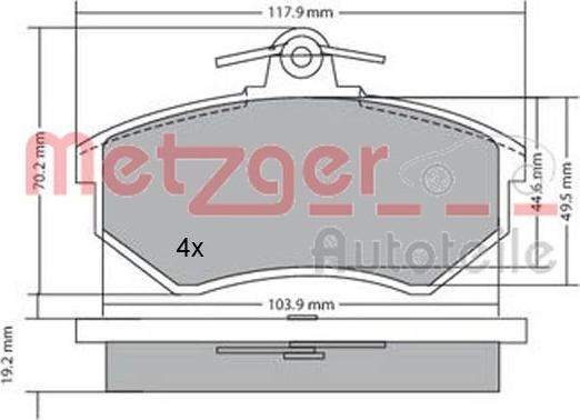 Metzger 1170066 - Əyləc altlığı dəsti, əyləc diski furqanavto.az