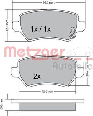 Metzger 1170004 - Əyləc altlığı dəsti, əyləc diski furqanavto.az