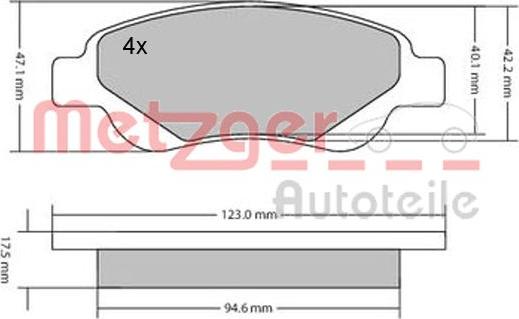 Metzger 1170089 - Əyləc altlığı dəsti, əyləc diski furqanavto.az