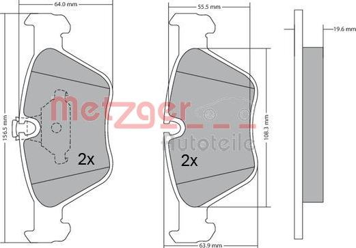 Metzger 1170086 - Əyləc altlığı dəsti, əyləc diski www.furqanavto.az