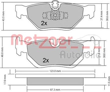 Metzger 1170031 - Əyləc altlığı dəsti, əyləc diski furqanavto.az