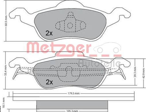 Metzger 1170038 - Əyləc altlığı dəsti, əyləc diski furqanavto.az