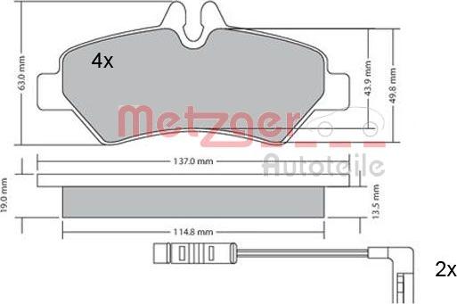 Metzger 1170037 - Əyləc altlığı dəsti, əyləc diski furqanavto.az