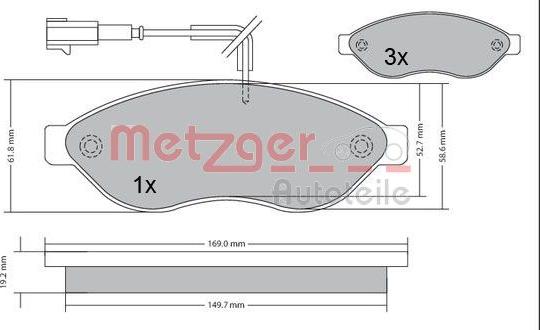 Metzger 1170073 - Əyləc altlığı dəsti, əyləc diski furqanavto.az