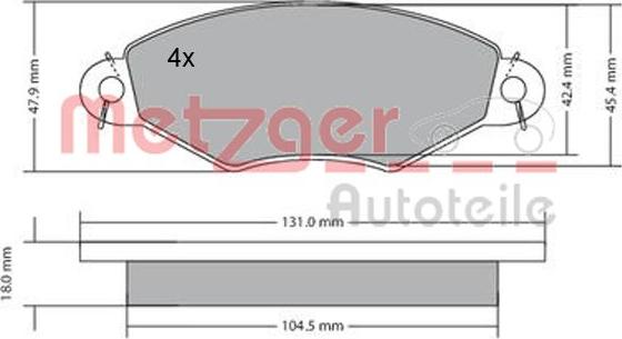 Metzger 1170199 - Əyləc altlığı dəsti, əyləc diski furqanavto.az