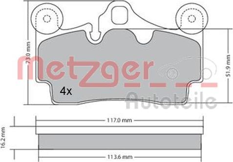 Metzger 1170191 - Əyləc altlığı dəsti, əyləc diski furqanavto.az