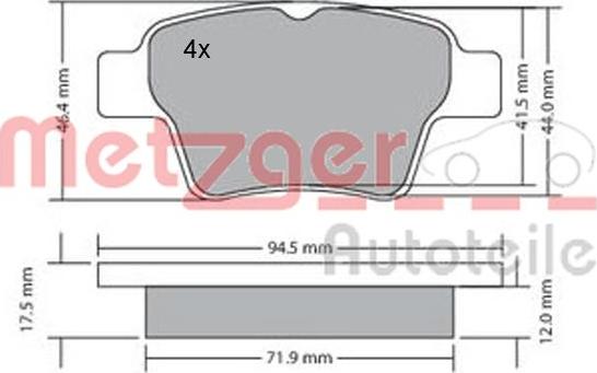 Metzger 1170198 - Əyləc altlığı dəsti, əyləc diski furqanavto.az