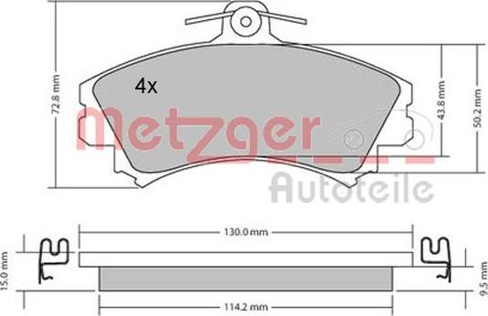 Metzger 1170143 - Əyləc altlığı dəsti, əyləc diski furqanavto.az