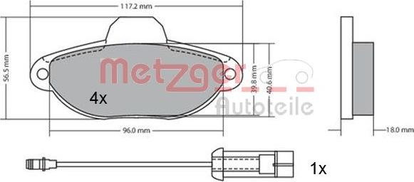 Metzger 1170147 - Əyləc altlığı dəsti, əyləc diski furqanavto.az