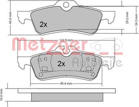 Metzger 1170154 - Əyləc altlığı dəsti, əyləc diski furqanavto.az