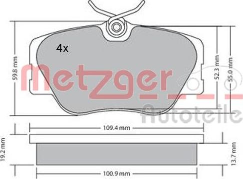 Metzger 1170151 - Əyləc altlığı dəsti, əyləc diski furqanavto.az