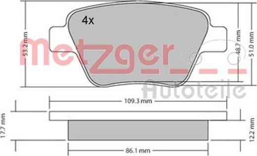 Metzger 1170106 - Əyləc altlığı dəsti, əyləc diski www.furqanavto.az