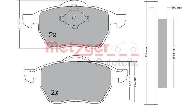 Metzger 1170114 - Əyləc altlığı dəsti, əyləc diski furqanavto.az