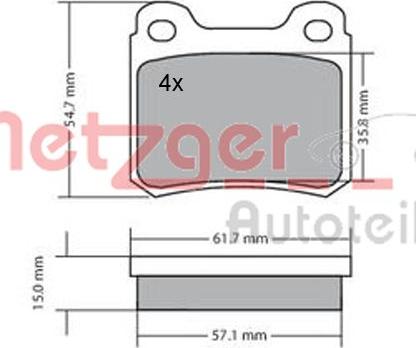 Metzger 1170112 - Əyləc altlığı dəsti, əyləc diski furqanavto.az