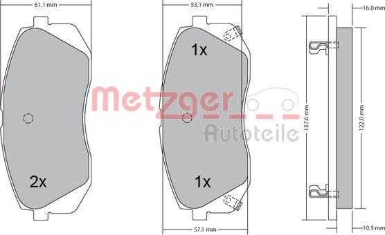 Metzger 1170186 - Əyləc altlığı dəsti, əyləc diski furqanavto.az