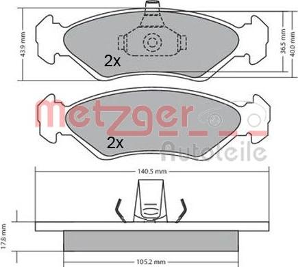 Metzger 1170182 - Əyləc altlığı dəsti, əyləc diski furqanavto.az