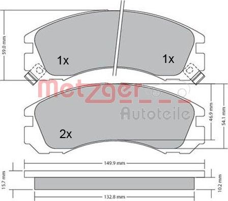 Metzger 1170135 - Əyləc altlığı dəsti, əyləc diski furqanavto.az