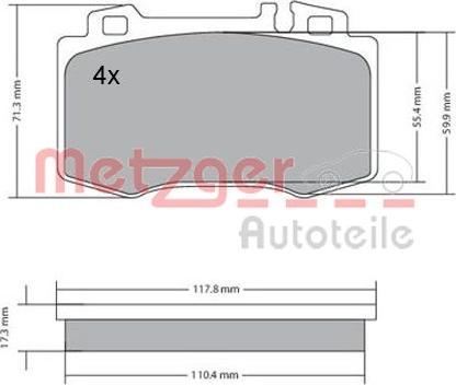 Metzger 1170137 - Əyləc altlığı dəsti, əyləc diski furqanavto.az