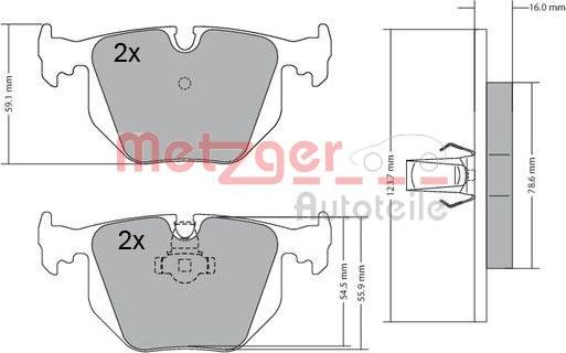 Metzger 1170121 - Əyləc altlığı dəsti, əyləc diski furqanavto.az