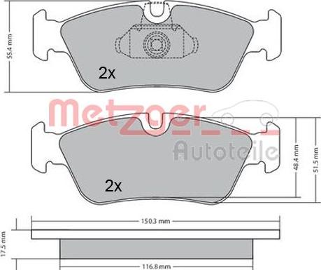 Metzger 1170177 - Əyləc altlığı dəsti, əyləc diski furqanavto.az