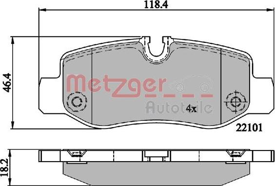 Metzger 1170894 - Əyləc altlığı dəsti, əyləc diski furqanavto.az