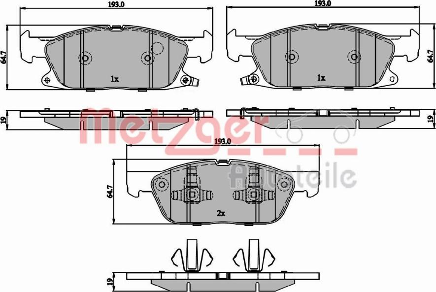 Metzger 1170848 - Əyləc altlığı dəsti, əyləc diski furqanavto.az