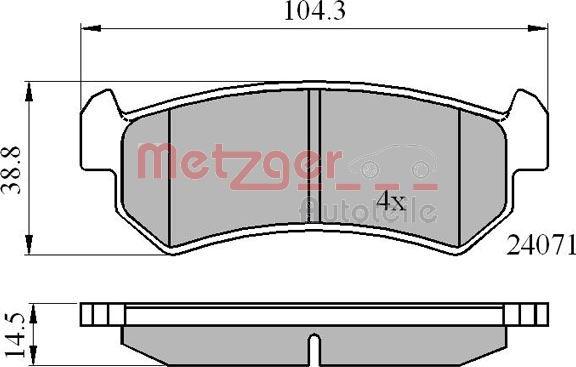 Metzger 1170869 - Əyləc altlığı dəsti, əyləc diski furqanavto.az