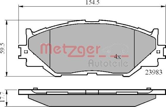 Metzger 1170867 - Əyləc altlığı dəsti, əyləc diski furqanavto.az