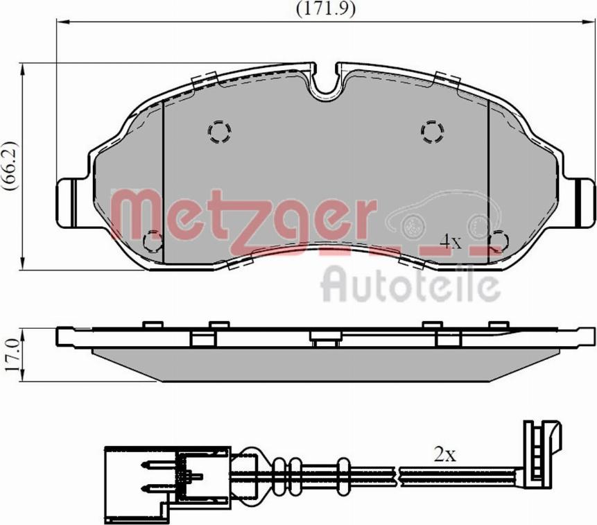 Metzger 1170814 - Əyləc altlığı dəsti, əyləc diski furqanavto.az