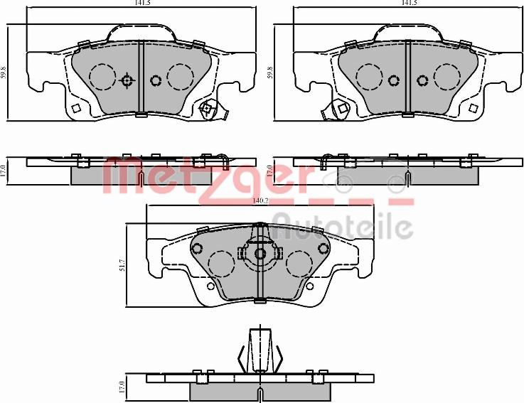 Metzger 1170838 - Əyləc altlığı dəsti, əyləc diski www.furqanavto.az