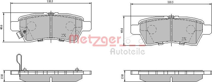 Metzger 1170825 - Əyləc altlığı dəsti, əyləc diski furqanavto.az