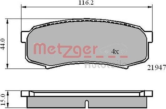 Metzger 1170871 - Əyləc altlığı dəsti, əyləc diski furqanavto.az