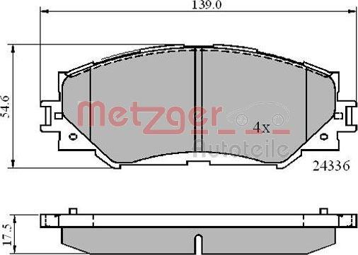 Metzger 1170873 - Əyləc altlığı dəsti, əyləc diski furqanavto.az