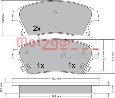 Metzger 1170393 - Əyləc altlığı dəsti, əyləc diski furqanavto.az