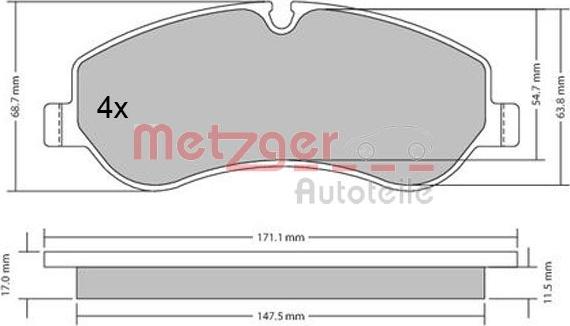 Metzger 1170349 - Əyləc altlığı dəsti, əyləc diski furqanavto.az