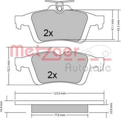 Metzger 1170343 - Əyləc altlığı dəsti, əyləc diski furqanavto.az