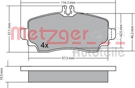 Metzger 1170353 - Əyləc altlığı dəsti, əyləc diski furqanavto.az