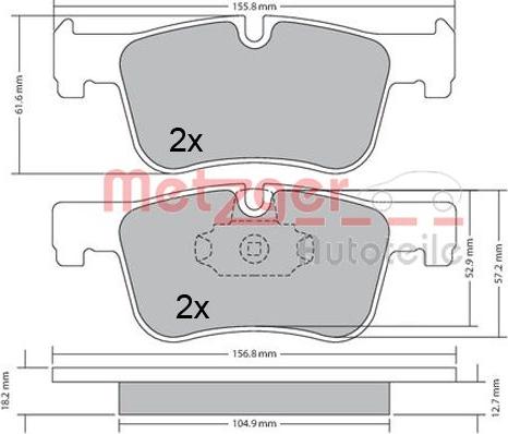 Metzger 1170369 - Əyləc altlığı dəsti, əyləc diski furqanavto.az