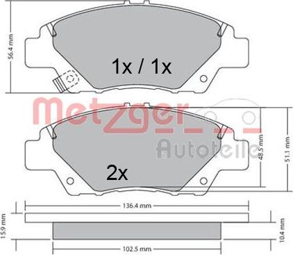 Metzger 1170367 - Əyləc altlığı dəsti, əyləc diski furqanavto.az